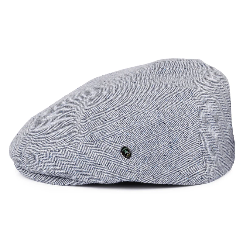 Casquette Plate Été en Pure Soie à Chevrons bleu CITY SPORT