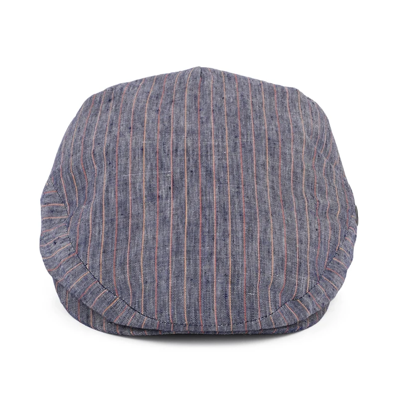 Casquette Plate en Lin à Rayures bleu CITY SPORT