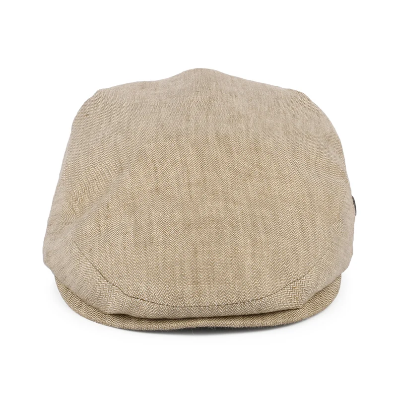 Casquette Plate en Lin à Micro Chevrons blé CITY SPORT