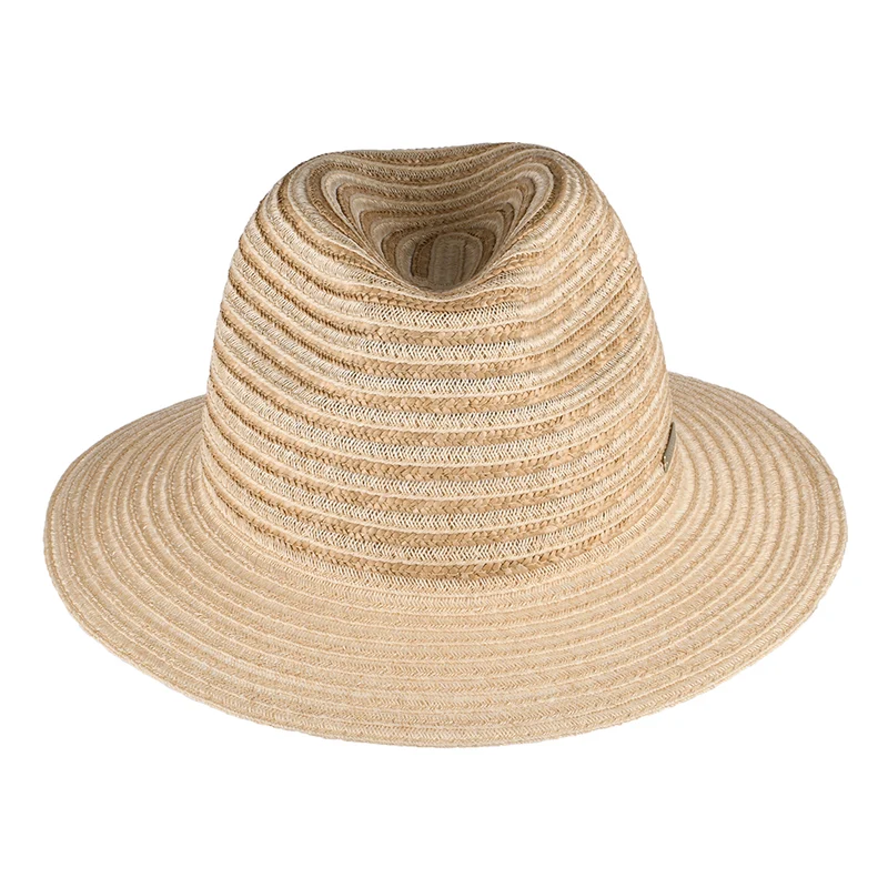 Chapeau Fedora en Paille à Rayures naturel-sable SEEBERGER