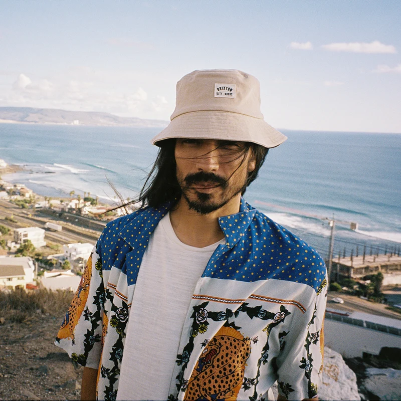 Chapeau Bob Délavé Pliable Woodburn sable BRIXTON
