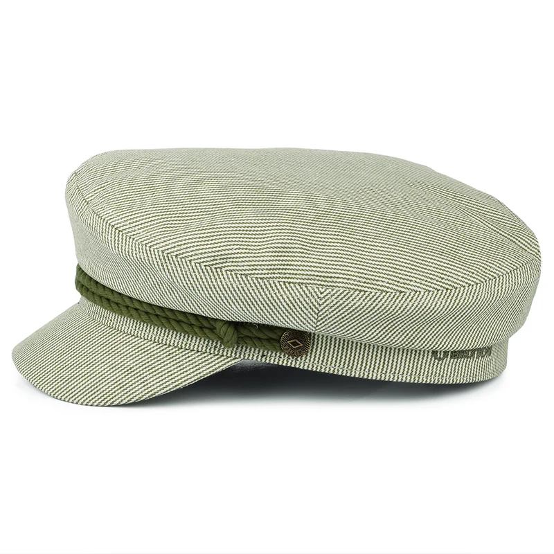 Casquette de Marin à Rayures olive-crème BRIXTON