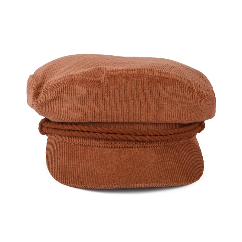 Casquette de Marin en Velours Côtelé terracotta BRIXTON