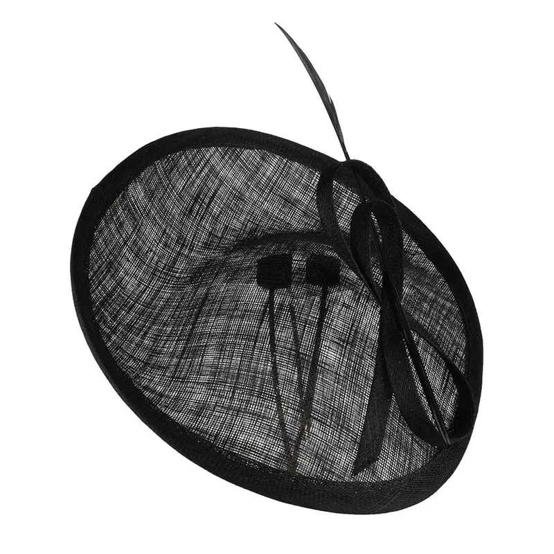 Chapeau Bibi Disque Tulip noir WHITELEY
