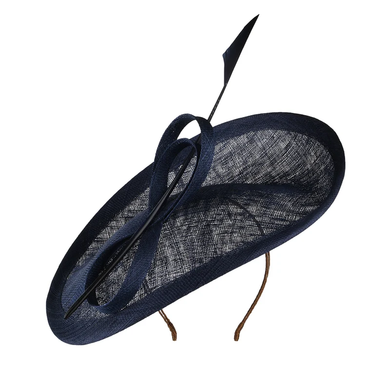 Chapeau Bibi Disque Tulip bleu marine WHITELEY