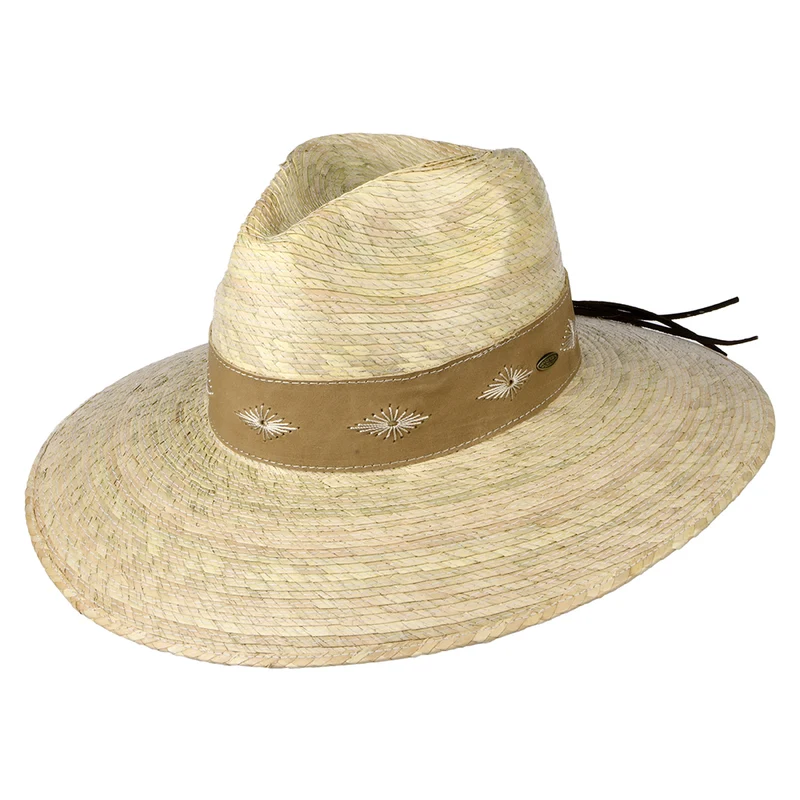 Chapeau Fedora Safari en Paille de Palmier Bianca naturel SCALA