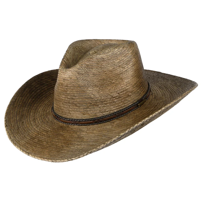 Chapeau de Cowboy Vieilli en Paille de Palme du Mexique naturel STETSON
