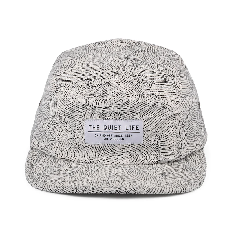 Casquette 5 Panel Waves en Coton blanc-noir THE QUIET LIFE