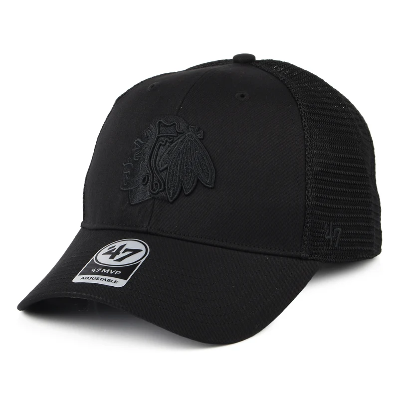 Casquette Trucker NHL Branson MVP Chicago Blackhawks noir sur noir 47 BRAND
