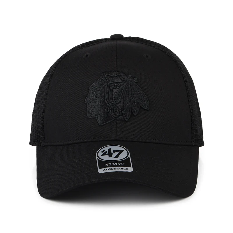 Casquette Trucker NHL Branson MVP Chicago Blackhawks noir sur noir 47 BRAND
