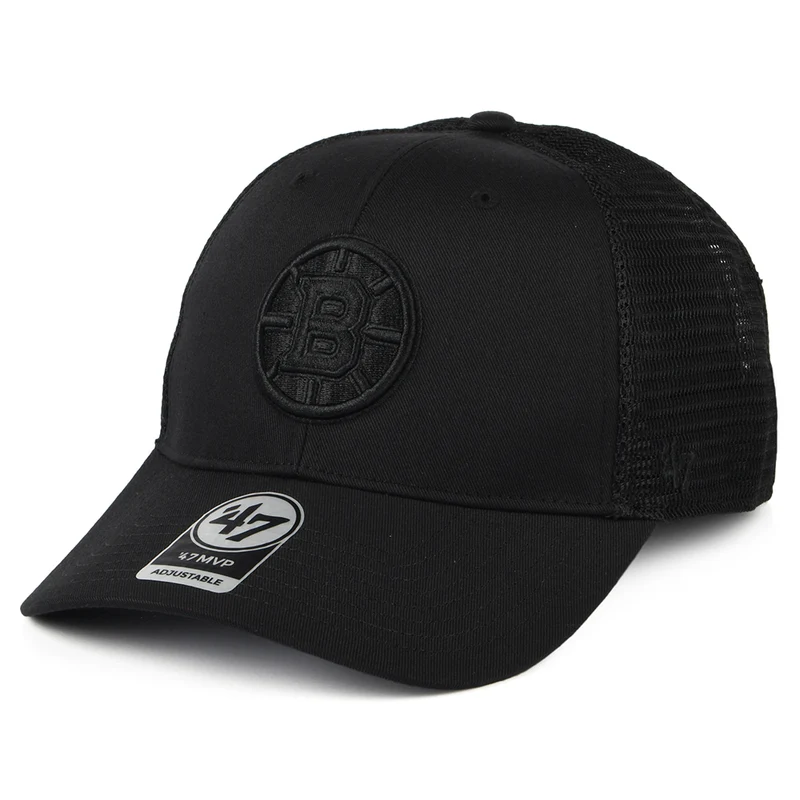 Casquette Trucker NHL Branson MVP Boston Bruins noir sur noir 47 BRAND