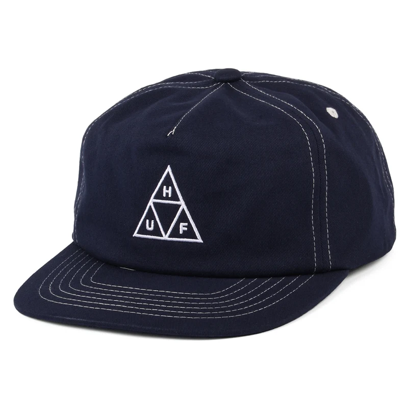 Casquette Snapback Non Structurée Triple Triangle bleu marine-blanc HUF
