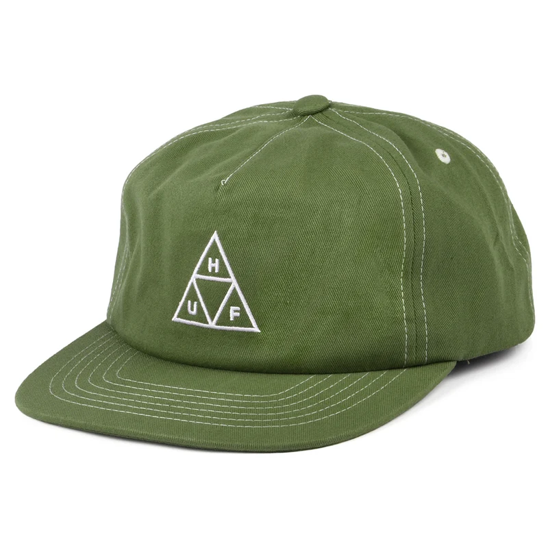 Casquette Snapback Non Structurée Triple Triangle olive clair-blanc HUF