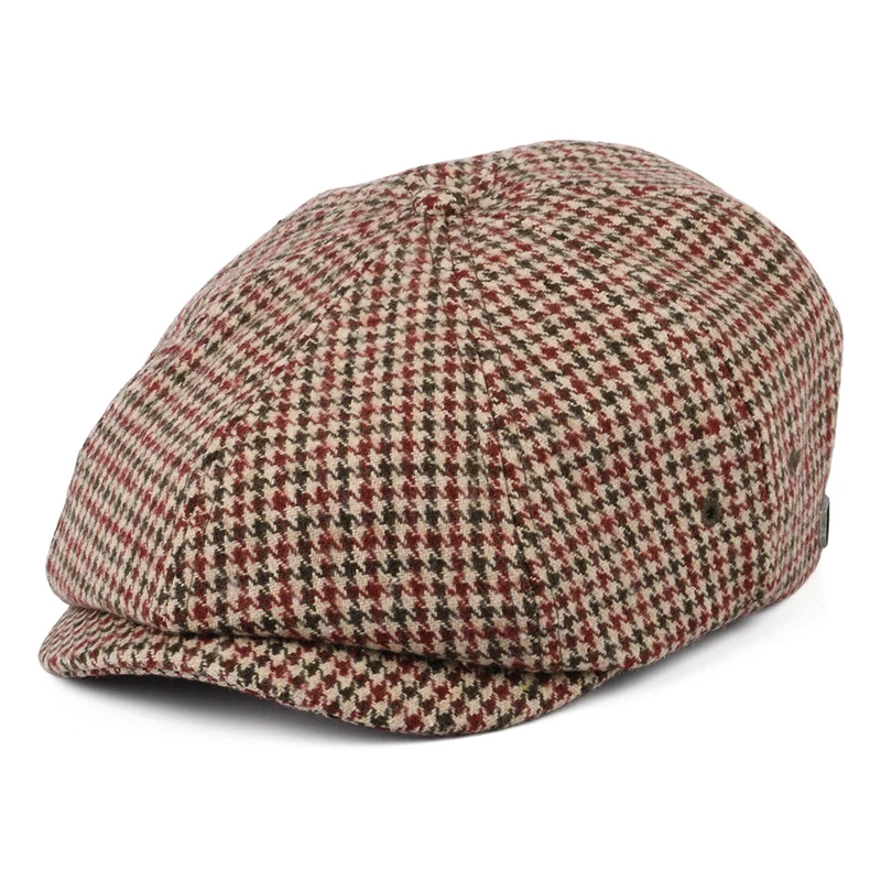 Casquette Gavroche Légère Pied-de-Poule Brood canneberge-camel BRIXTON