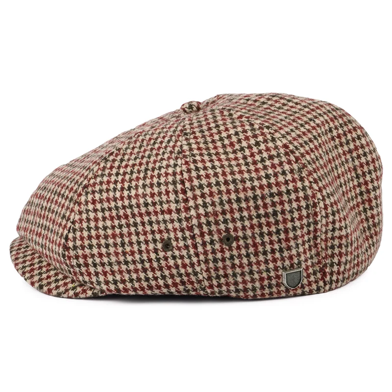 Casquette Gavroche Légère Pied-de-Poule Brood canneberge-camel BRIXTON