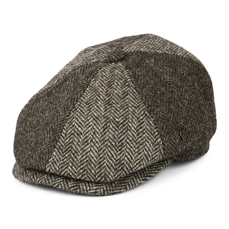 Casquette Gavroche en Laine Britannique Hexham marron clair-marron foncé FAILSWORTH