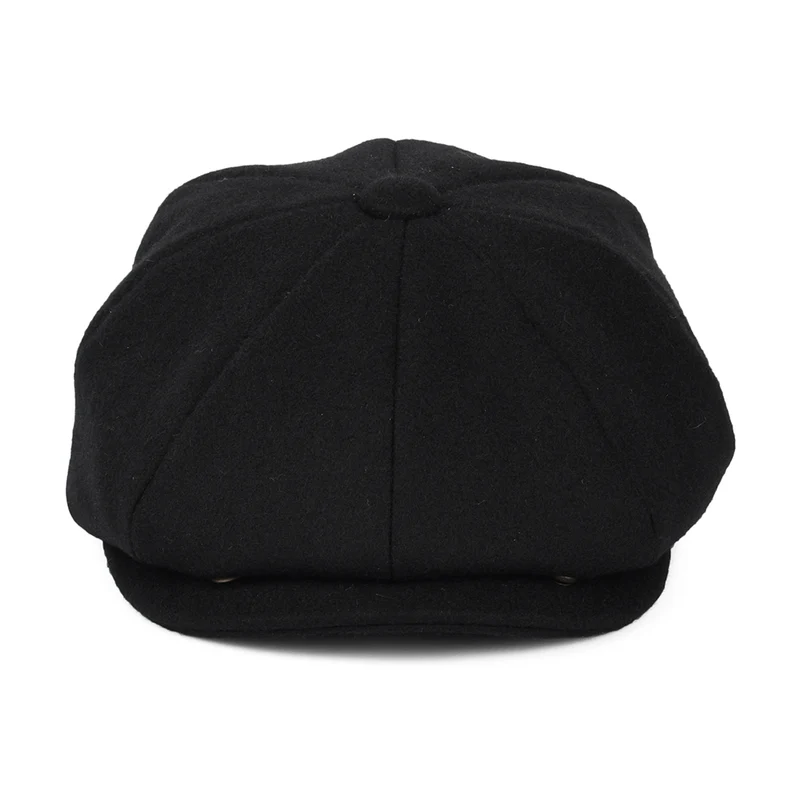 Casquette Gavroche en Laine Melton noir JAXON & JAMES - VENTE EN GROS