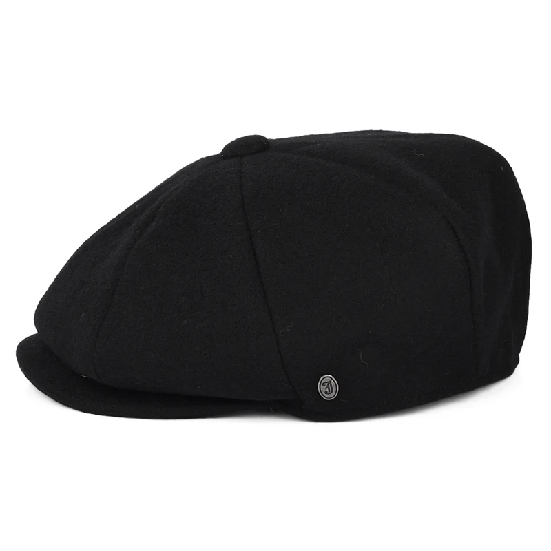 Casquette Gavroche en Laine Melton noir JAXON & JAMES - VENTE EN GROS