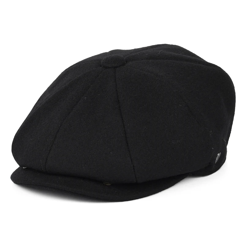 Casquette Gavroche en Laine Melton noir JAXON & JAMES