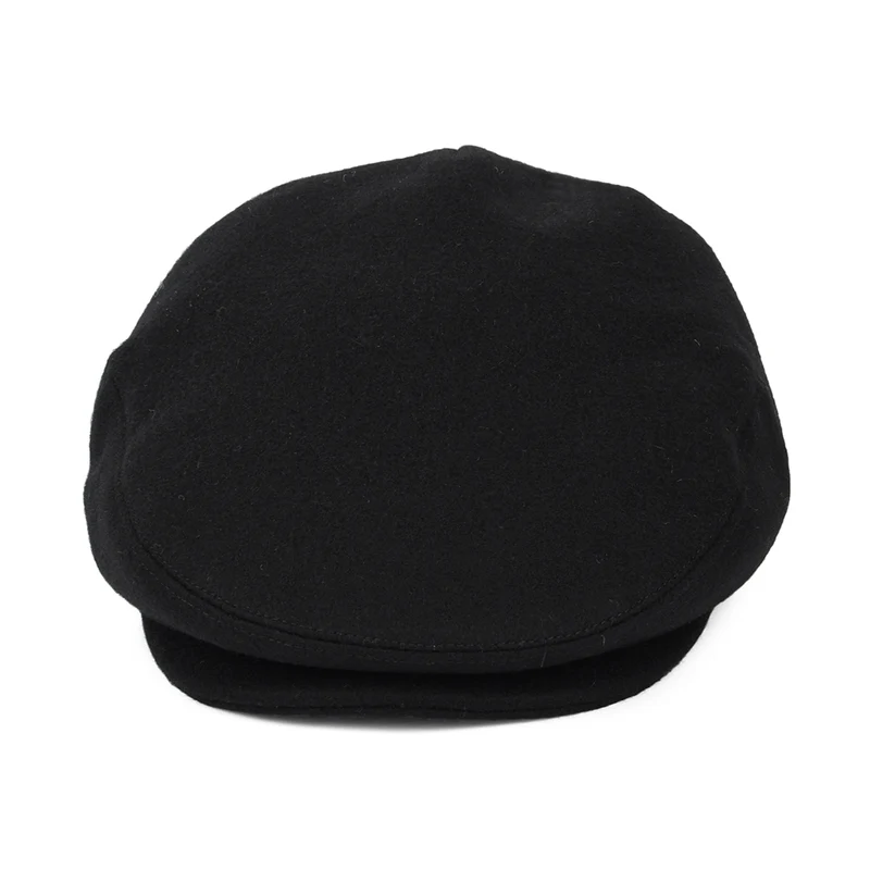 Casquette Plate en Laine Melton noir JAXON & JAMES