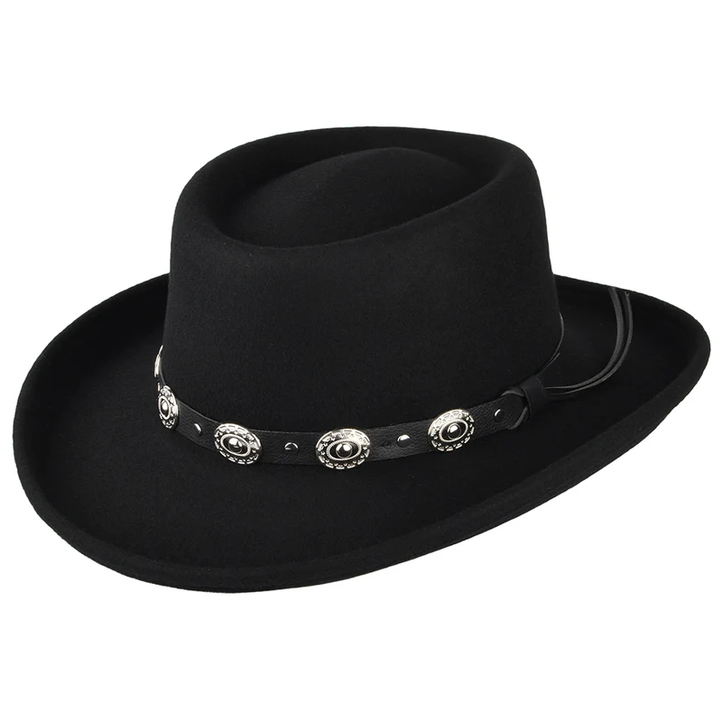 Chapeau Gambler en Laine Feutrée Crossfire noir JAXON & JAMES