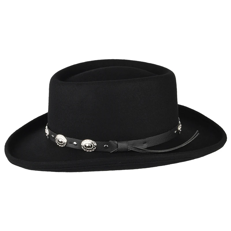 Chapeau Gambler en Laine Feutrée Crossfire noir JAXON & JAMES