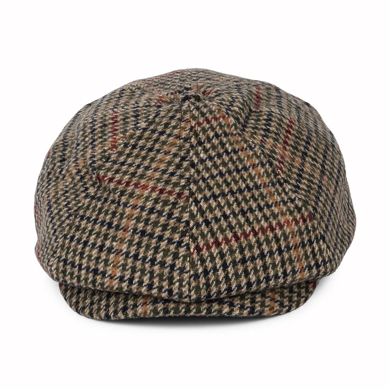 Casquette Gavroche Pied-de-Poule Brood olive-beige-noir BRIXTON