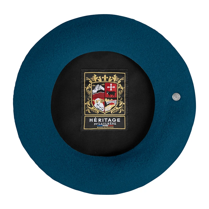 Béret Authentique en Laine Mérinos bleu paon LAULHÈRE