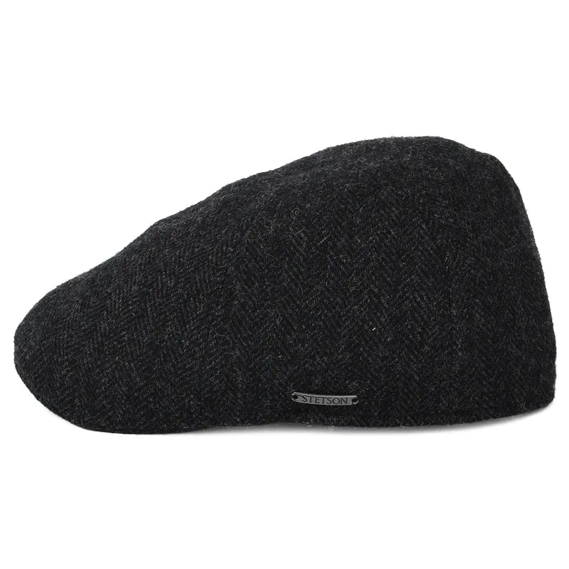 Casquette Plate Bec-de-Canard en Laine à Chevrons gris foncé STETSON