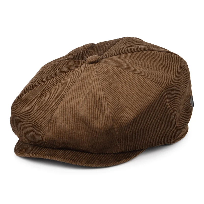 Casquette Gavroche Ample en Velours Côtelé Brood marron BRIXTON