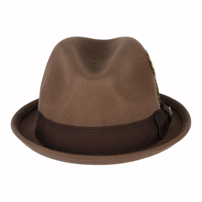 Chapeau Trilby en Laine Feutrée Gain marron BRIXTON