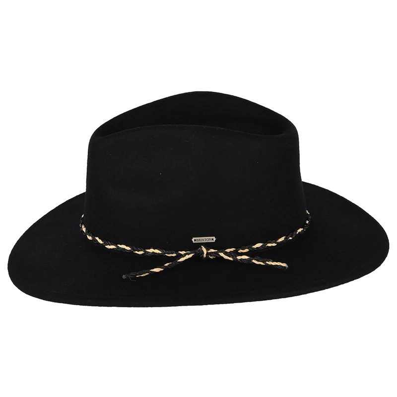 Chapeau Fedora en Laine Feutrée Messer Western noir BRIXTON