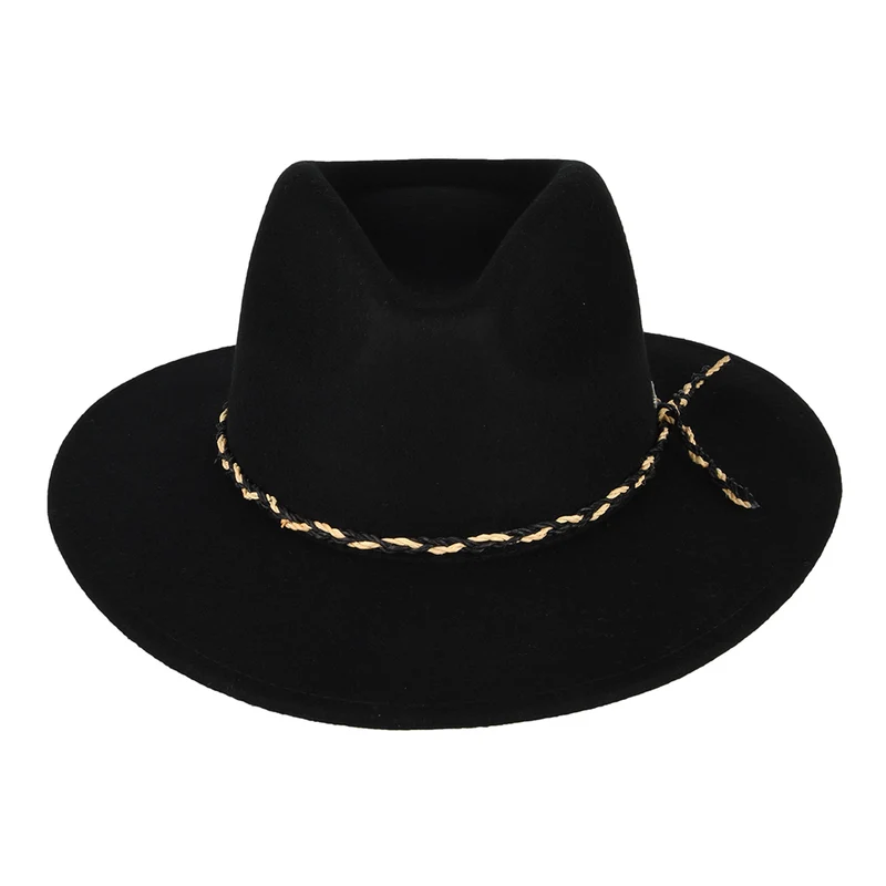Chapeau Fedora en Laine Feutrée Messer Western noir BRIXTON