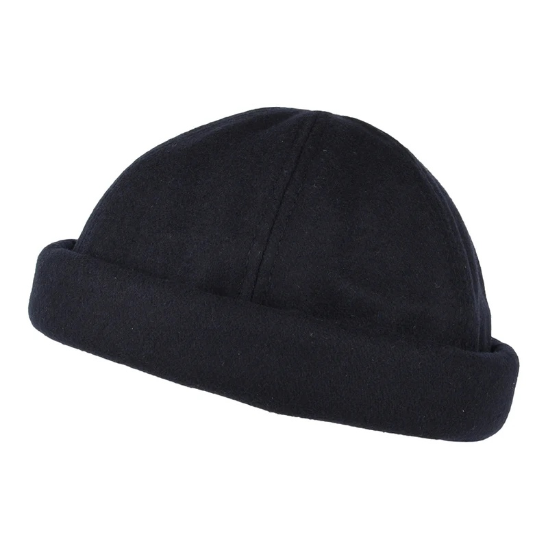 Bonnet Miki Breton en Laine Melton bleu marine DORFMAN PACIFIC