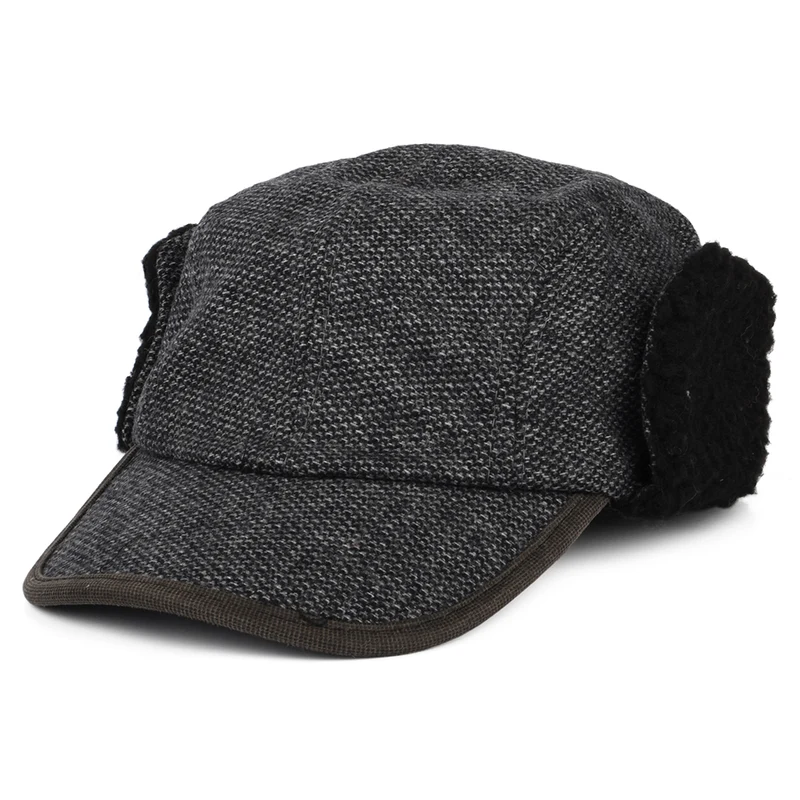 Casquette Hiver à Motif Tête-de-Clou Avec Protège-Oreilles anthracite DORFMAN PACIFIC