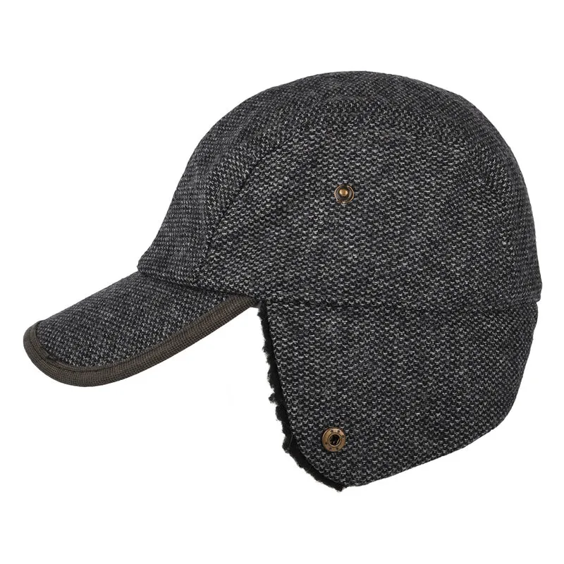 Casquette Hiver à Motif Tête-de-Clou Avec Protège-Oreilles anthracite DORFMAN PACIFIC