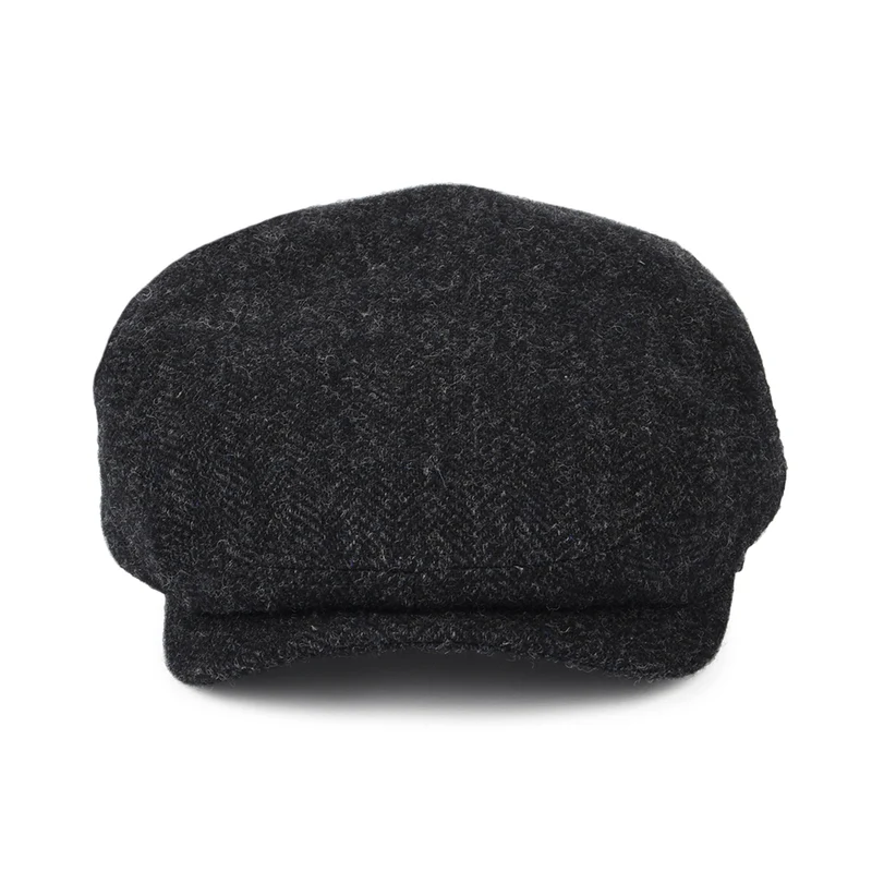Casquette Plate en Laine à Chevrons gris foncé STETSON