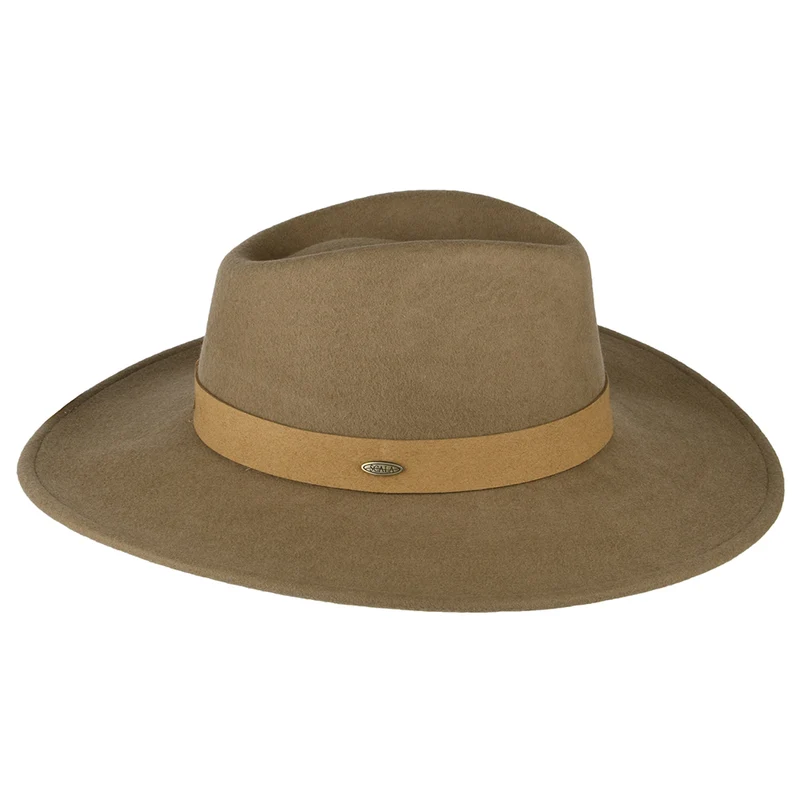 Chapeau Fedora Safari en Laine Feutrée Inaki camel SCALA