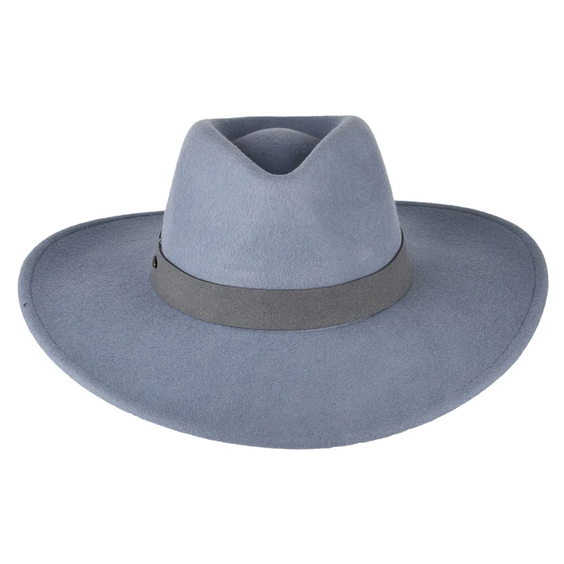 Chapeau Fedora Safari en Laine Feutrée Inaki bleu glacé SCALA
