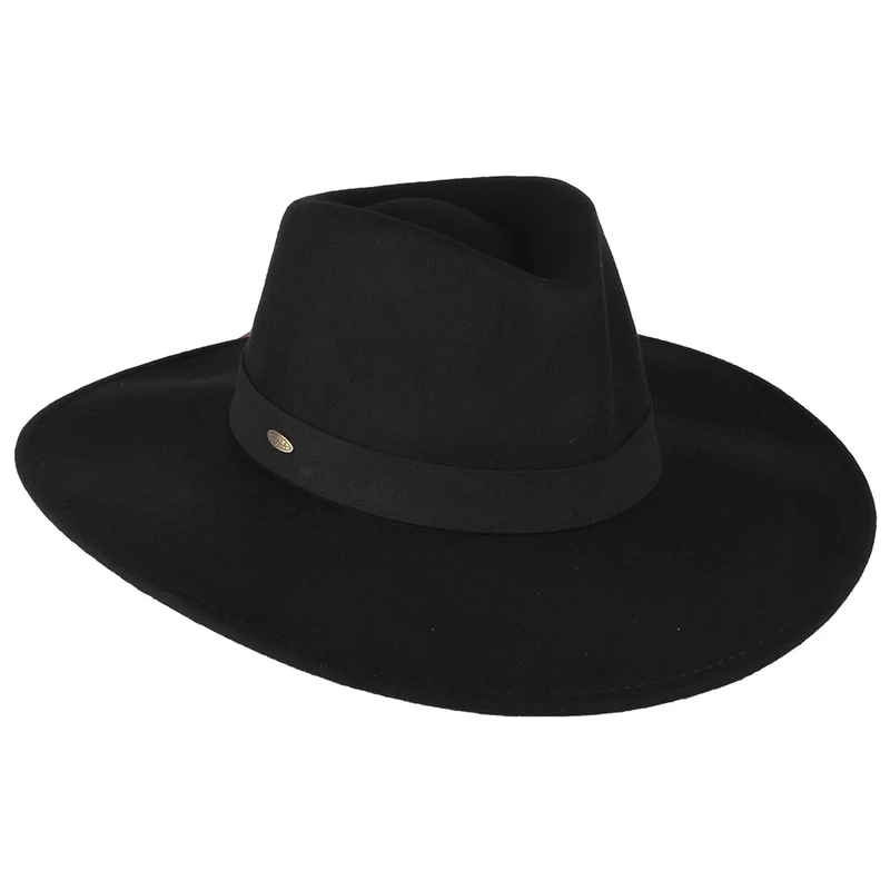 Chapeau Fedora Safari en Laine Feutrée Inaki noir SCALA