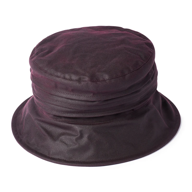 Chapeau Bob Femme en Coton Ciré Britannique vin FAILSWORTH