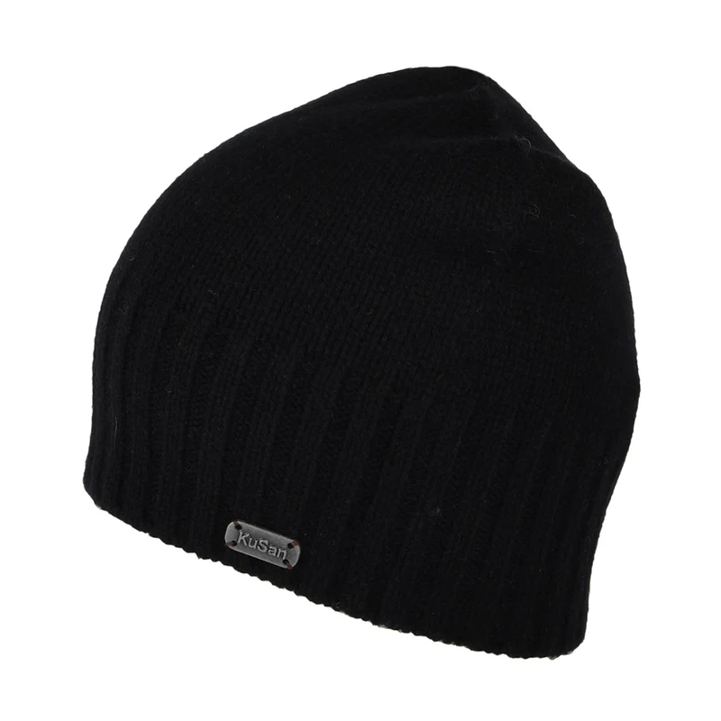 Bonnet en Laine et Cachemire noir KUSAN