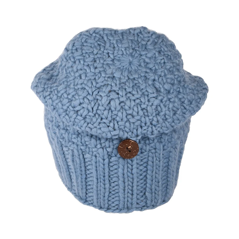 Bonnet Boutonné bleu ciel KUSAN