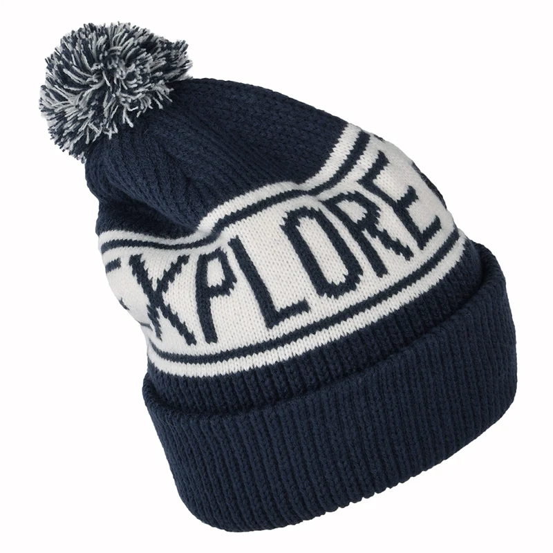 Bonnet à Pompon Retro TNF bleu marine-gris THE NORTH FACE