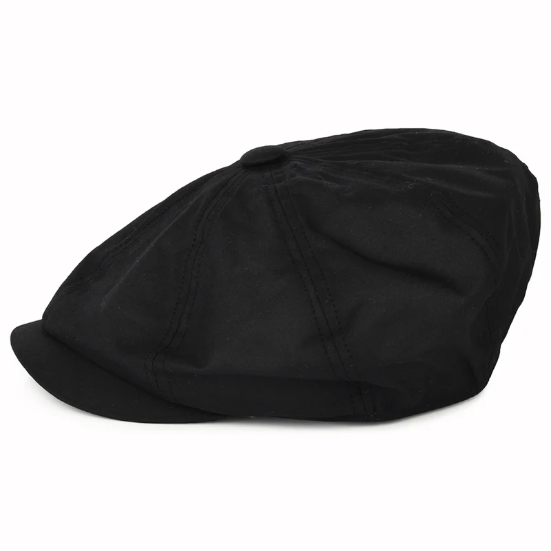 Casquette Gavroche en Coton Ciré Britannique Alfie noir FAILSWORTH