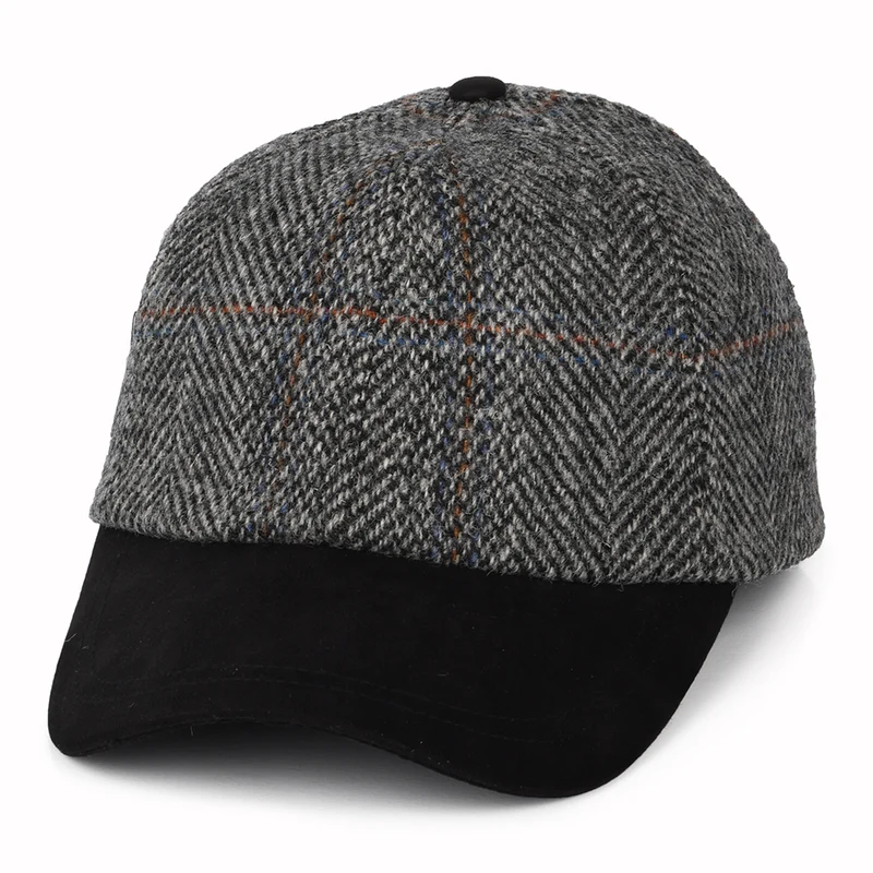 Casquette en HARRIS TWEED gris-noir FAILSWORTH