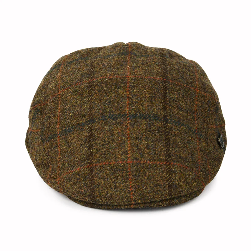 Casquette Plate Hydrofuge à Carreaux Gamekeeper marron-rouille-bleu FAILSWORTH