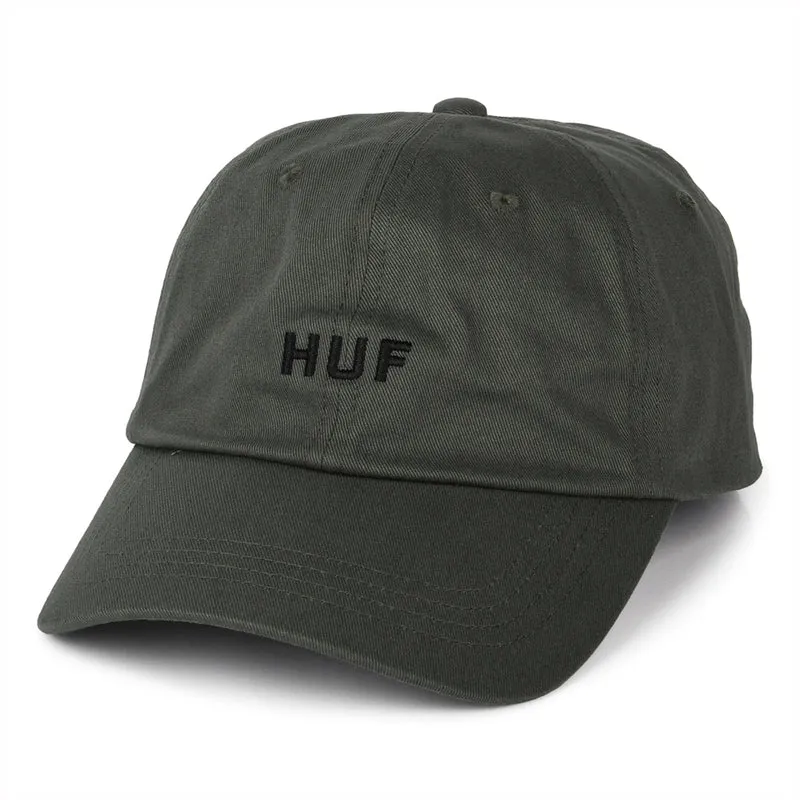 Casquette à Visière Incurvée en Coton Original Logo olive HUF