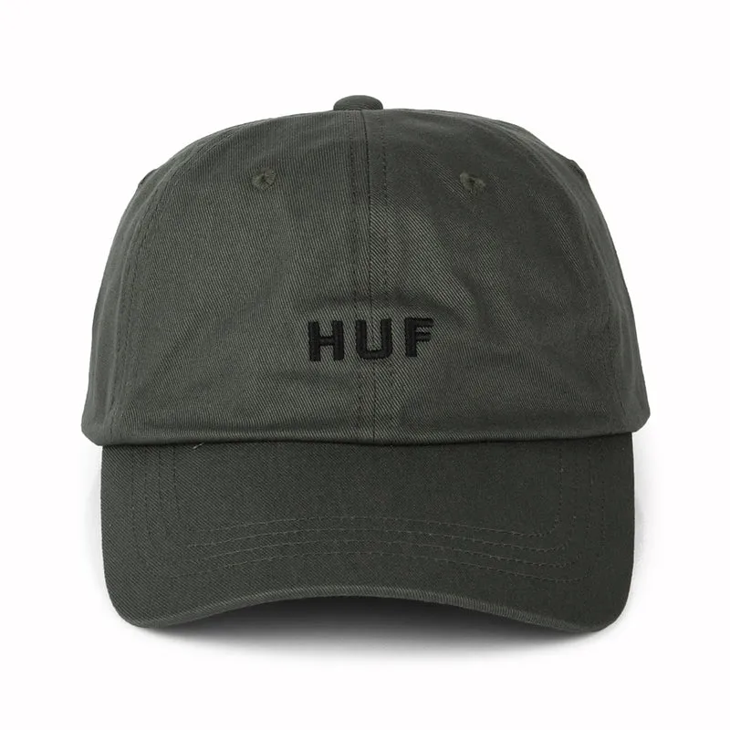 Casquette à Visière Incurvée en Coton Original Logo olive HUF