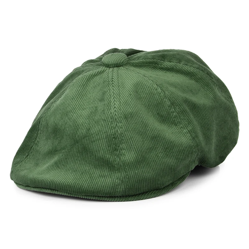 Casquette Gavroche en Velours Côtelé Hawker olive KANGOL
